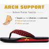 imageKuaiLu Mens Yoga Mat Leather Flip Flops Thong Sandals with Arch SupportBlackRed