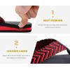 imageKuaiLu Mens Yoga Mat Leather Flip Flops Thong Sandals with Arch SupportBlackRed