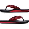 imageKuaiLu Mens Yoga Mat Leather Flip Flops Thong Sandals with Arch SupportBlackRed
