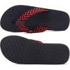 imageKuaiLu Mens Yoga Mat Leather Flip Flops Thong Sandals with Arch SupportBlackRed