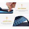 imageKuaiLu Mens Yoga Mat Leather Flip Flops Thong Sandals with Arch SupportBright Blue