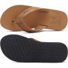 imageKuaiLu Mens Yoga Mat Leather Flip Flops Thong Sandals with Arch SupportBright Brown