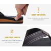 imageKuaiLu Mens Yoga Mat Leather Flip Flops Thong Sandals with Arch SupportBrown