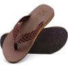imageKuaiLu Mens Yoga Mat Leather Flip Flops Thong Sandals with Arch SupportBrownish