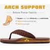 imageKuaiLu Mens Yoga Mat Leather Flip Flops Thong Sandals with Arch SupportBrownish