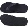 imageKuaiLu Mens Yoga Mat Leather Flip Flops Thong Sandals with Arch SupportCoal Black