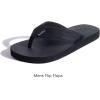 imageKuaiLu Mens Yoga Mat Leather Flip Flops Thong Sandals with Arch SupportCoal Black