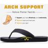 imageKuaiLu Mens Yoga Mat Leather Flip Flops Thong Sandals with Arch SupportDull Black