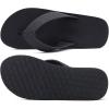 imageKuaiLu Mens Yoga Mat Leather Flip Flops Thong Sandals with Arch SupportDull Black