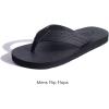 imageKuaiLu Mens Yoga Mat Leather Flip Flops Thong Sandals with Arch SupportDull Black