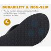 imageKuaiLu Mens Yoga Mat Leather Flip Flops Thong Sandals with Arch SupportDull Black