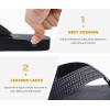 imageKuaiLu Mens Yoga Mat Leather Flip Flops Thong Sandals with Arch SupportDull Black