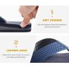 imageKuaiLu Mens Yoga Mat Leather Flip Flops Thong Sandals with Arch SupportInk Blue