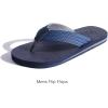imageKuaiLu Mens Yoga Mat Leather Flip Flops Thong Sandals with Arch SupportInk Blue