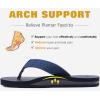 imageKuaiLu Mens Yoga Mat Leather Flip Flops Thong Sandals with Arch SupportInk Blue