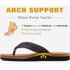 imageKuaiLu Mens Yoga Mat Leather Flip Flops Thong Sandals with Arch SupportKhaki Brown