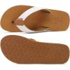 imageKuaiLu Mens Yoga Mat Leather Flip Flops Thong Sandals with Arch SupportKhaki White