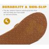 imageKuaiLu Mens Yoga Mat Leather Flip Flops Thong Sandals with Arch SupportKhaki White