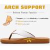 imageKuaiLu Mens Yoga Mat Leather Flip Flops Thong Sandals with Arch SupportKhaki White