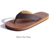 imageKuaiLu Mens Yoga Mat Leather Flip Flops Thong Sandals with Arch SupportLight Brown