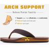 imageKuaiLu Mens Yoga Mat Leather Flip Flops Thong Sandals with Arch SupportLight Brown