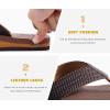 imageKuaiLu Mens Yoga Mat Leather Flip Flops Thong Sandals with Arch SupportLight Brown