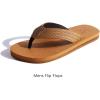 imageKuaiLu Mens Yoga Mat Leather Flip Flops Thong Sandals with Arch SupportLight Khaki