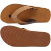 imageKuaiLu Mens Yoga Mat Leather Flip Flops Thong Sandals with Arch SupportLight Khaki