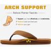 imageKuaiLu Mens Yoga Mat Leather Flip Flops Thong Sandals with Arch SupportLight Khaki