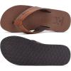 imageKuaiLu Mens Yoga Mat Leather Flip Flops Thong Sandals with Arch SupportReddish Brown