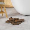 imageKuaiLu Mens Yoga Mat Leather Flip Flops Thong Sandals with Arch SupportReddish Brown