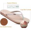 imageKuaiLu Womens Arch Support Flip Flops Comfortable Yoga Mat Cushion Slip on Walking Thong SandalsBeige