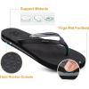 imageKuaiLu Womens Arch Support Flip Flops Comfortable Yoga Mat Cushion Slip on Walking Thong SandalsBlack