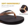 imageKuaiLu Womens Arch Support Flip Flops Comfortable Yoga Mat Cushion Slip on Walking Thong SandalsBrown