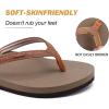 imageKuaiLu Womens Arch Support Flip Flops Comfortable Yoga Mat Cushion Slip on Walking Thong SandalsCamel