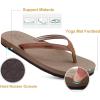 imageKuaiLu Womens Arch Support Flip Flops Comfortable Yoga Mat Cushion Slip on Walking Thong SandalsCamel