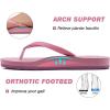 imageKuaiLu Womens Arch Support Flip Flops Comfortable Yoga Mat Cushion Slip on Walking Thong SandalsDark Pink