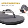 imageKuaiLu Womens Arch Support Flip Flops Comfortable Yoga Mat Cushion Slip on Walking Thong SandalsGrey