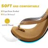 imageKuaiLu Womens Arch Support Flip Flops Comfortable Yoga Mat Cushion Slip on Walking Thong SandalsKhaki