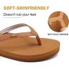 imageKuaiLu Womens Arch Support Flip Flops Comfortable Yoga Mat Cushion Slip on Walking Thong SandalsTan