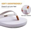 imageKuaiLu Womens Arch Support Flip Flops Comfortable Yoga Mat Cushion Slip on Walking Thong SandalsWhite