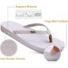 imageKuaiLu Womens Arch Support Flip Flops Comfortable Yoga Mat Cushion Slip on Walking Thong SandalsWhite