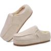 imageKuaiLu Womens Clog Slippers Cozy Warm Plush Lined With Arch Support Suede Faux Fur House ladies Bedroom Slippers Comfortable Memory Foam Slipon Womans Home Shoes Indoor Outdoor Thick Hard SoleBeige