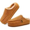 imageKuaiLu Womens Clog Slippers Cozy Warm Plush Lined With Arch Support Suede Faux Fur House ladies Bedroom Slippers Comfortable Memory Foam Slipon Womans Home Shoes Indoor Outdoor Thick Hard SoleKhaki
