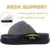 imageKuaiLu Womens Fuzzy Cross Band Platform Slippers Comfortable Faux Fur Open Toe Arch Support Slides Slippers for Indoor OutdoorBlack