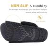 imageKuaiLu Womens Fuzzy Cross Band Platform Slippers Comfortable Faux Fur Open Toe Arch Support Slides Slippers for Indoor OutdoorBlack