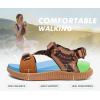 imageKuaiLu Womens Orthopedic Walking Sandals Recovery Sport Outdoor Hiking Water Sandles Thick Athletic Cushion Adjustable Leather Strap Sandals with Comfortable Plantar Fasciitis Arch SupportBrown Khaki