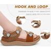 imageKuaiLu Womens Orthopedic Walking Sandals Recovery Sport Outdoor Hiking Water Sandles Thick Athletic Cushion Adjustable Leather Strap Sandals with Comfortable Plantar Fasciitis Arch SupportKhaki