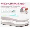 imageKuaiLu Womens Orthopedic Walking Sandals Recovery Sport Outdoor Hiking Water Sandles Thick Athletic Cushion Adjustable Leather Strap Sandals with Comfortable Plantar Fasciitis Arch SupportPink White