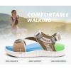 imageKuaiLu Womens Orthopedic Walking Sandals Recovery Sport Outdoor Hiking Water Sandles Thick Athletic Cushion Adjustable Leather Strap Sandals with Comfortable Plantar Fasciitis Arch SupportBeige